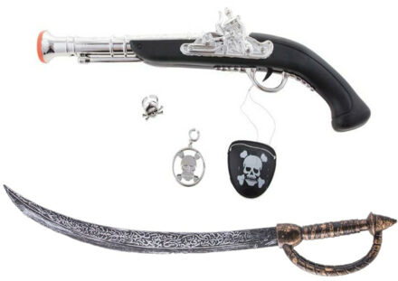 Funny Fashion Verkleed speelgoed Piraten pistool en zwaard + ooglapje