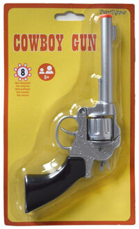 Funny Fashion verkleed speelgoed revolver/pistool - metaal - 8 schots - Plaffertjes pistolen - wapen