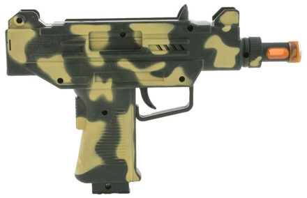 Funny Fashion Verkleed speelgoed wapens Uzi machinepistool camouflage - Verkleedattributen Groen