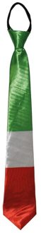 Funny Fashion Verkleed stropdas - Italiaanse vlag kleuren - Landen thema - supporters Multi