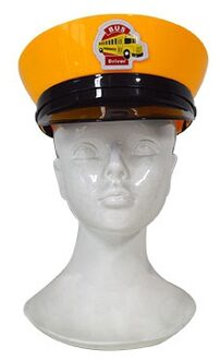 Funny Fashion Verkleedkleren - pet - geel - Carnaval - volwassenen - bus chauffeur