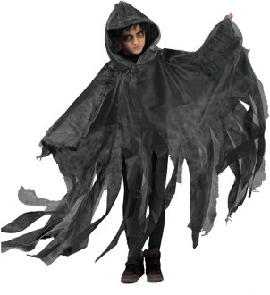 Funny Fashion Verkleedpak griezelige grafdelver kind Cape Grijs One Size - Carnavalskleding