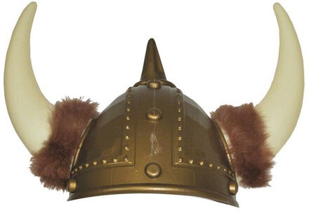 Funny Fashion Viking helm - volwassenen - kunststof - luxe - verkleed vikinghelm - accessoires