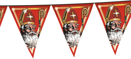 Funny Fashion Vlaggenlijn versiering Sinterklaas 5 meter Rood