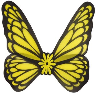 Funny Fashion Vlinder verkleed vleugels - geel - Carnaval verkleed artikel - volwassenen - kunststof