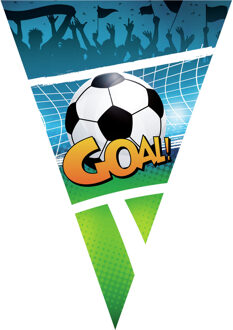 Funny Fashion Voetbal vlaggenlijn - 5 meter - 10 vlaggetjes - slingers
