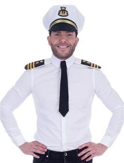 Funny Fashion Volwassenen verkleed set voor kapitein 3-delig - Verkleedattributen Multikleur