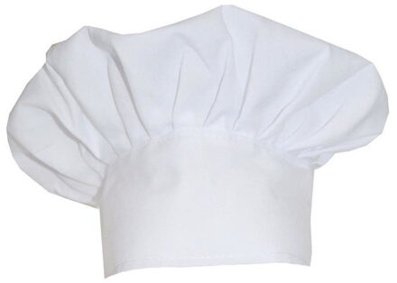 Funny Fashion Witte koksmuts - verkleed accessoires - chefkok - volwassenen