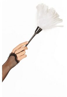 Funny Fashion Witte veren plumeau - Carnaval verkleed artikelen - Dienstmeisje accessoires