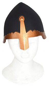 Funny Fashion Zwarte ridder verkleed helm plastic - Verkleedhoofddeksels