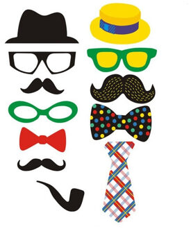 Funny Photo Booth Props Diy Bril Snor Stropdas Hoed Gelukkig Photobooth Accessoires Wedding Event Feestartikelen