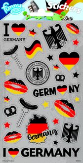 Funny Products Stickers Duitsland 20 X 10 Cm Grijs 28 Stuks