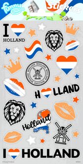 Funny Products stickers Holland 20 x 10 cm grijs 28 stuks