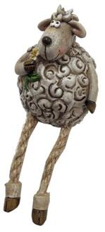 Funny schaap met bungelbeentjes 13cm wit
