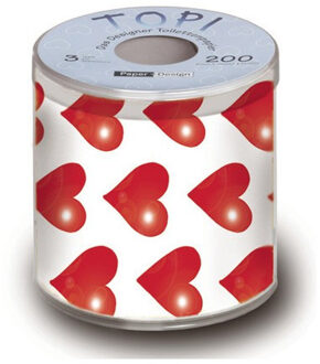 Funny toiletrol - hearts - 3-laags - WC-papier - WC rol - toiletpapier Multi