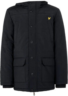 Fur Trim Classic Parka Casaul Winterjas Jongens 140 Zwart