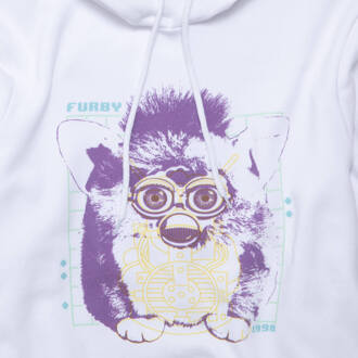 Furby Blue Print Hoodie - White - XL