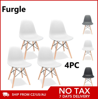 Furgle 4Pcs/Set Dining Chair Nordic Style Office Chair Plastic Kitchen Chairs Wooden Feet Dining Room Sets Living Room Chairs