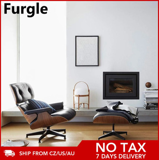 Furgle Replica Dining Chair BIG SIZE Swivel Lounge Chair&Ottoman Top Real Leather Rosewood Armchair Living Room Sofa Leisure