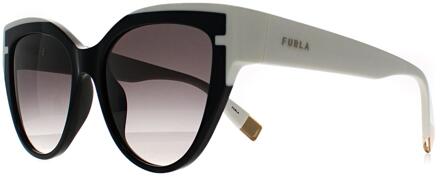 FURLA Cat Eye Shiny Black Grey Gradient SFU694 voor vrouwen Zwart - One Size