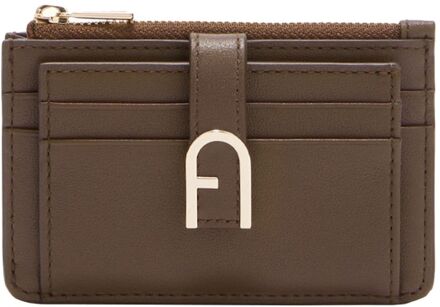 FURLA Flow Card Case M espresso dames portemonnee Bruin - H 7.5 x B 12 x D 1 cm