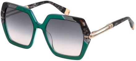 FURLA Hexagonale zonnebril voor dames Furla , Green , Dames - 56 MM