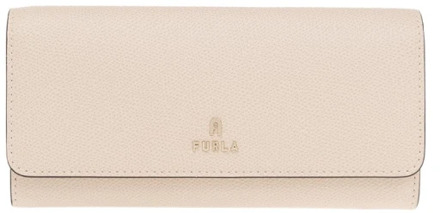 FURLA Leren portemonnee met logo Furla , Beige , Dames - ONE Size