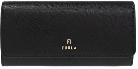 FURLA Leren portemonnee met logo Furla , Black , Dames - ONE Size