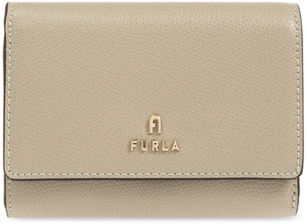 FURLA Leren portemonnee met logo Furla , Gray , Dames - ONE Size