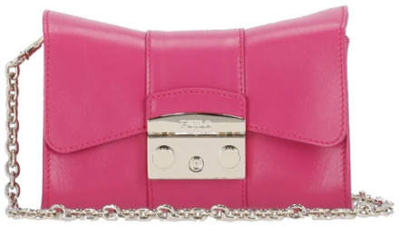 FURLA Veelzijdige Mini Crossbody met Strik Design Furla , Pink , Dames - ONE Size