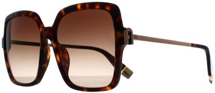 FURLA Vierkant Dames Glossy Havana Bruin Kleurverloop SFU626