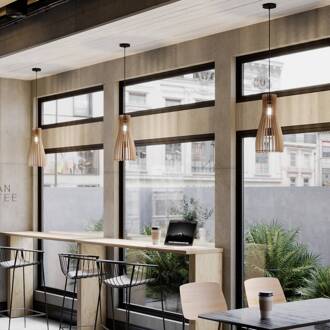 Furn hanglamp, berkenmultiplex, 1-lamp zwart, licht hout