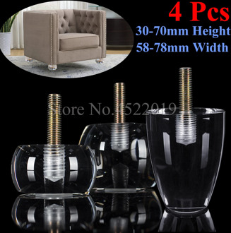 Furniture Legs 4 Pcs M8 Set Acrylic Crystal Transparent Cabinet Feet Multifunction Plexiglass Sofa Coffee Table Supporting Foot