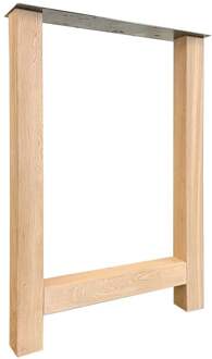 Furniture Legs Europe Eiken houten H tafelpoot bar poot 71 bij 8 cm en hoogte 100 cm (8 x 8 cm) Houtskleur