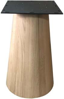 Furniture Legs Europe Eiken houten kegel tafelpoot conisch ø 56 cm en hoogte 74 cm Zwart