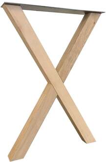 Furniture Legs Europe Eiken houten massief X tafelpoot bar poot zwart 71 bij 8 cm en hoogte 100 cm (8 x 8 cm) Houtskleur