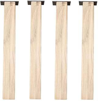 Furniture Legs Europe Eiken rechte tafelpoot 72 cm van massief hout 10 x 10 cm - set van 4 stuks Zwart