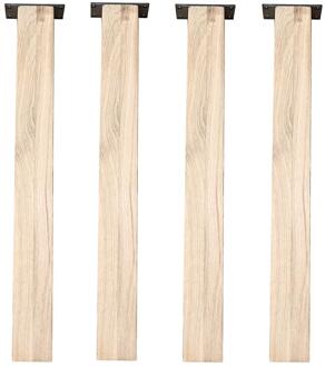 Furniture Legs Europe Eiken rechte tafelpoot 72 cm van massief hout 7 x 7 cm - set van 4 stuks Zwart