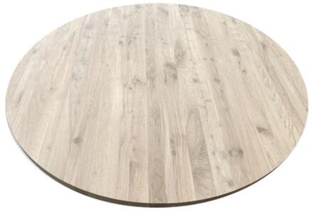 Furniture Legs Europe Eiken salon tafelblad rond, diameter 40 cm en dikte 4 cm massief eiken Houtskleur