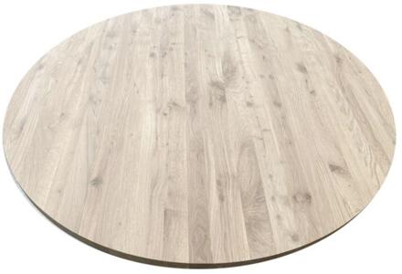 Furniture Legs Europe Eiken salon tafelblad rond, diameter 50 cm en dikte 4 cm massief eiken Houtskleur