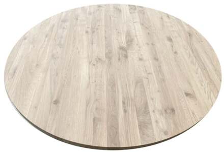 Furniture Legs Europe Eiken salon tafelblad rond, diameter 60 cm en dikte 4 cm massief eiken Houtskleur