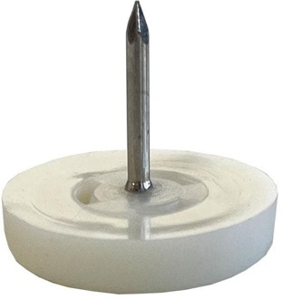 Furniture Legs Europe Glijder wit rond Ø 2,5 cm en hoogte 0,6 cm van kunststof - 20 stuks