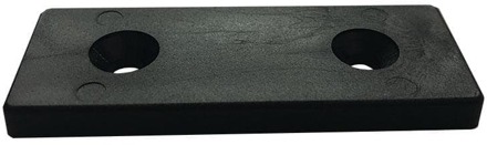 Furniture Legs Europe Glijder zwart rechthoek 2,5 bij 6 cm en 0,5 cm  (zakje 8 stuks)