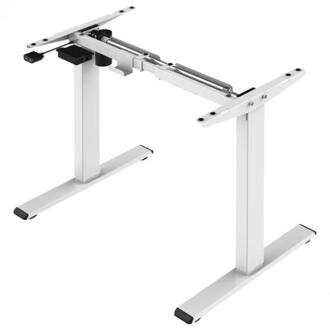 Furniture Legs Europe Hoogwaardig zit-sta bureau max 180 cm breed wit gepoedercoat elektrisch verstelbaar van 71 tot 120 cm