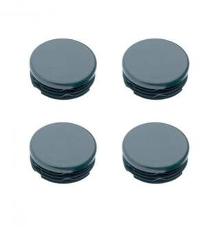 Furniture Legs Europe Inslagdop/meubeldop zwart rond Ø 1,5 cm en hoogte 0,4 cm van kunststof - 4 stuks