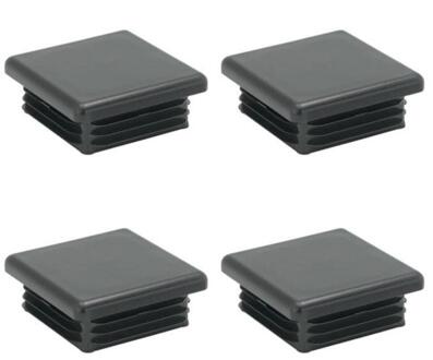 Furniture Legs Europe Inslagdop/meubeldop zwart vierkant 9 bij 9 cm en hoogte 0,5 cm van kunststof - 4 stuks