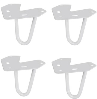 Furniture Legs Europe Massief stalen hairpin wit hairpin ø 1,0 cm en hoogte 10 cm - 4 stuks