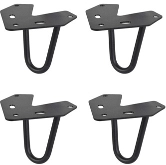 Furniture Legs Europe Massief stalen hairpin zwart hairpin ø 1,0 cm en hoogte 10 cm - 4 stuks