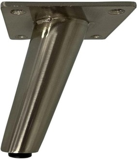 Furniture Legs Europe Massief stalen meubelpoot rvs look conisch ø 5 cm / 2,5 cm en hoogte 10 cm