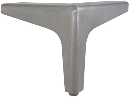 Furniture Legs Europe Massief stalen meubelpoot rvs look hoek 14 bij 14 cm en hoogte 11 cm
